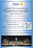 Join us for a traditional Service of Nine Lessons and Carols in the stunning Chapel of the Holy Spirit, Wellington College, Crowthorne.
Date: Friday 11th December Time: Service commences at 7:30 p.m. Doors open: 7:05 p.m. Venue: Wellington College Chapel